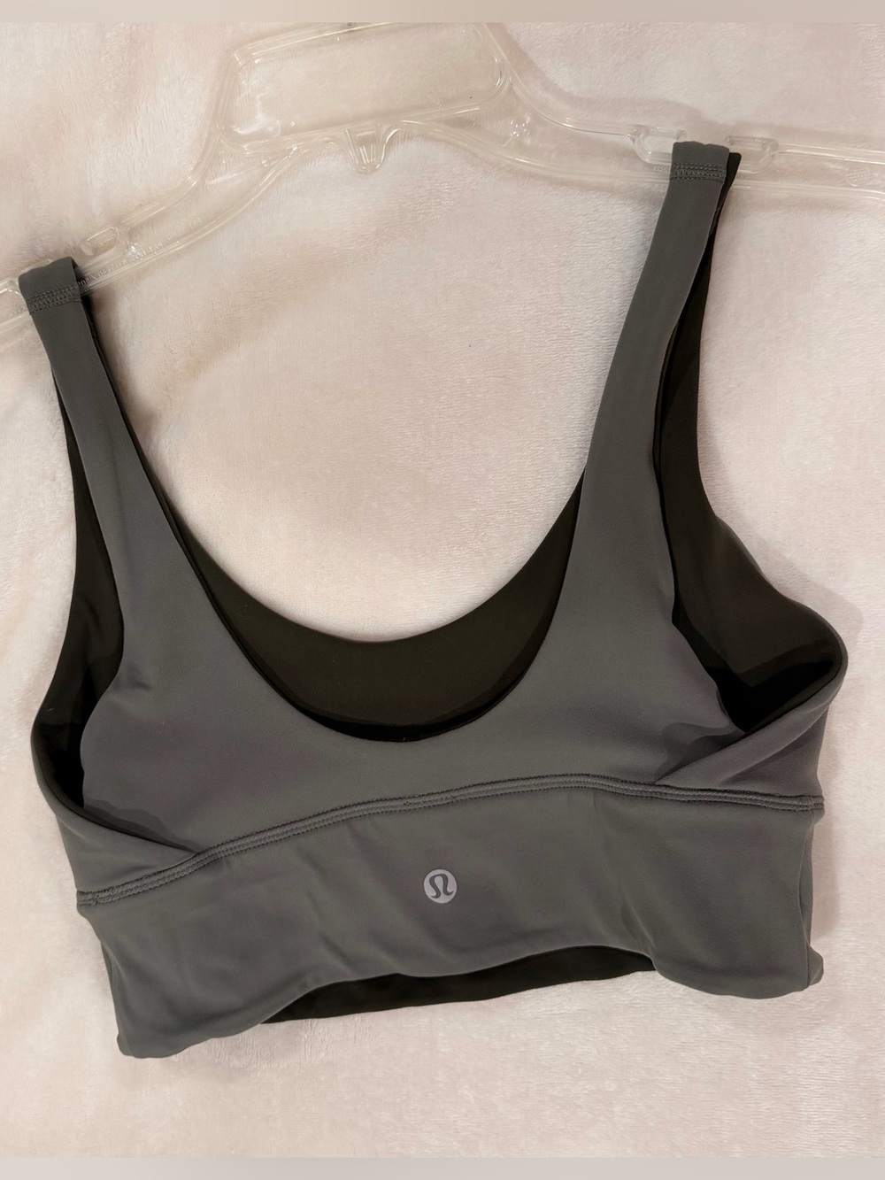 lululemon athletica Reversible Gray/Dark Green Scoop-Back Support Bra